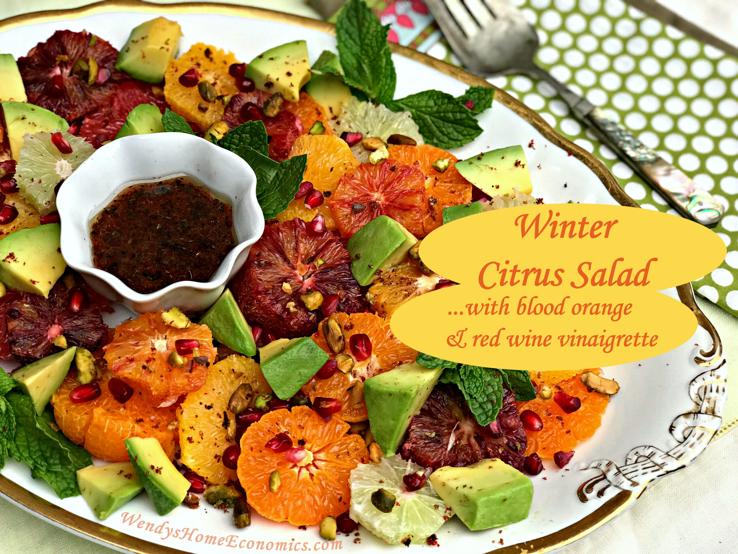 Winter Citrus Salad with Blood Orange & Red Wine Vinaigrette 
