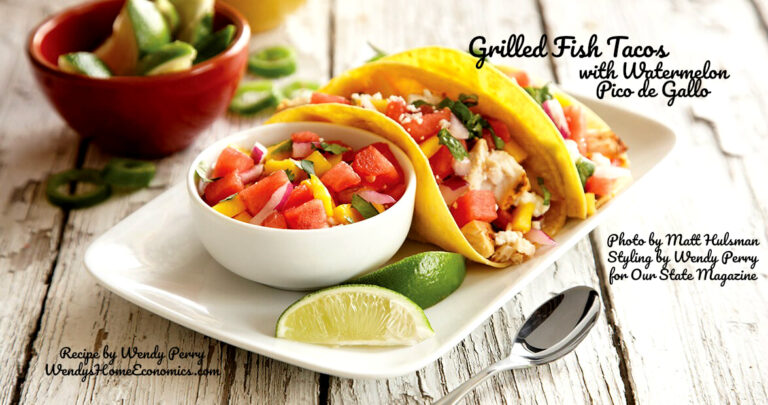 Grilled Fish Tacos with Watermelon Pico de Gallo | Wendy's HOME EConomics!
