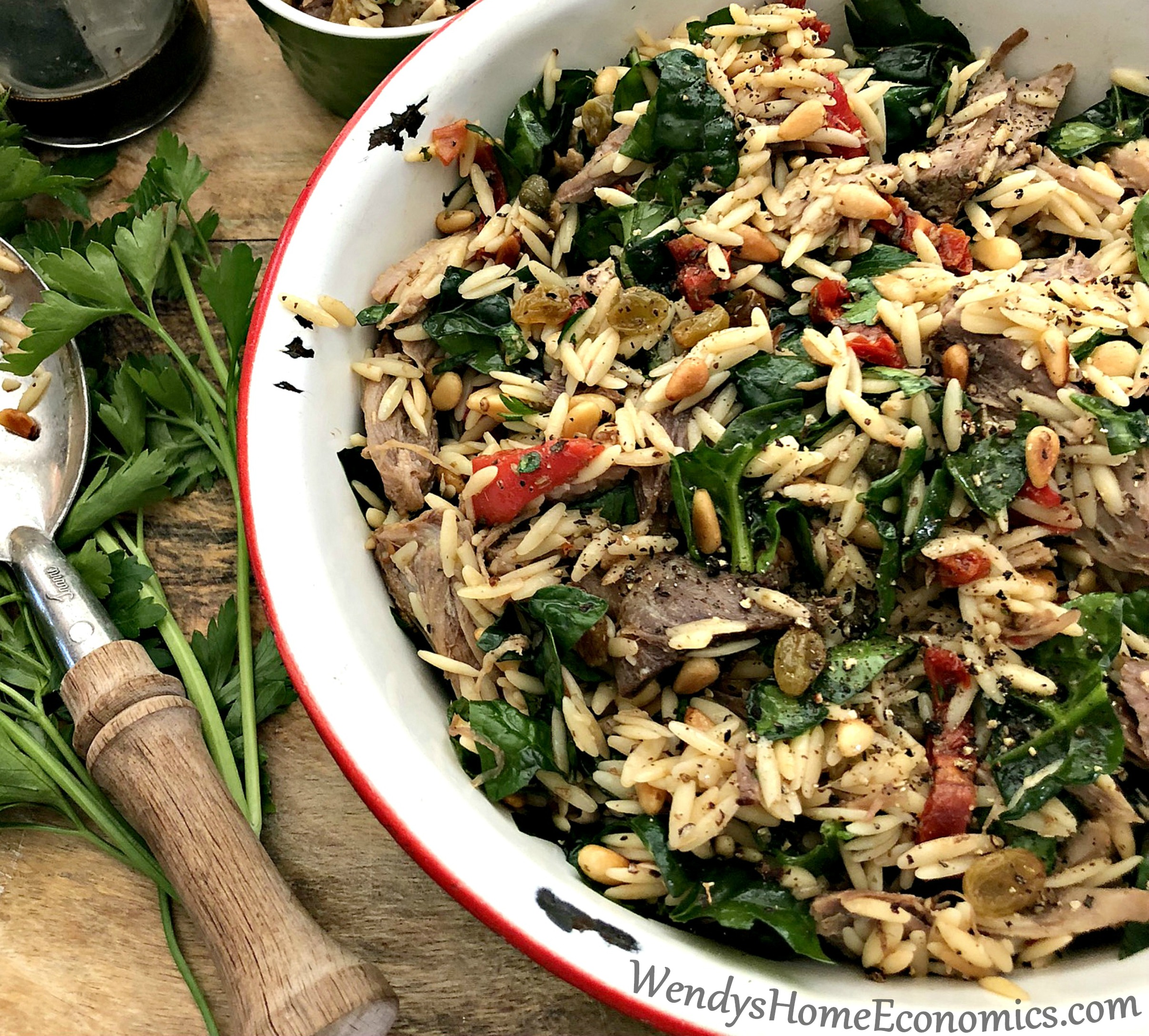 Pulled Pork and Orzo Italian Salad