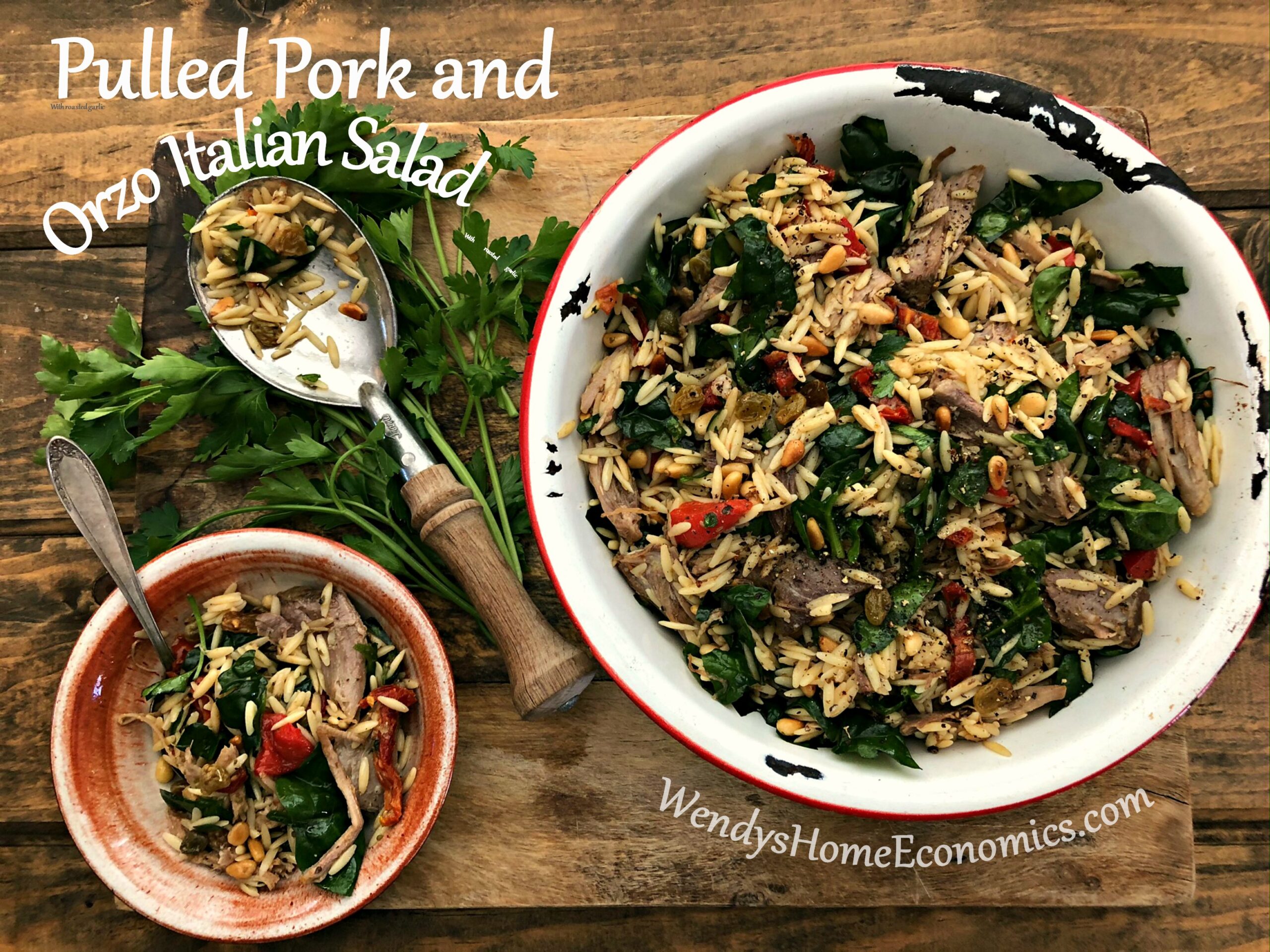 Pulled Pork & Orzo Italian Salad