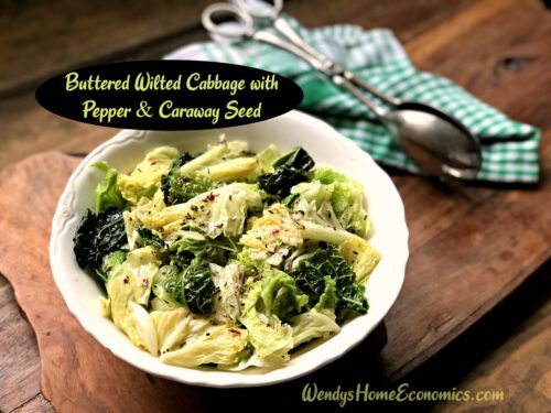 Buttered Wilted Cabbage with Pepper & Caraway Seed