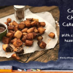 Crispy Churro Cake Bites with chocolate hazelnut dip
