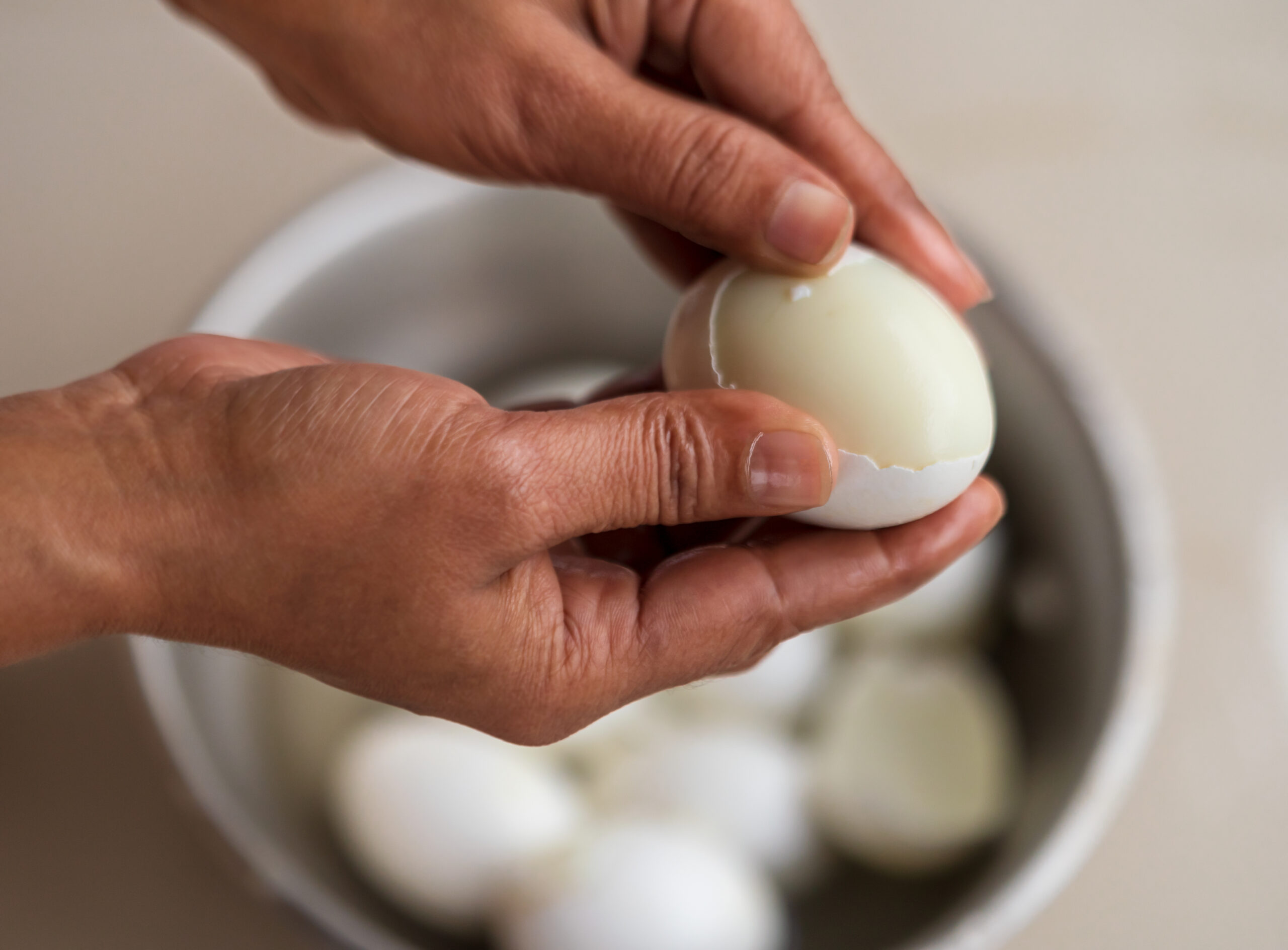 peeling eggs Wendy's Home Economics!