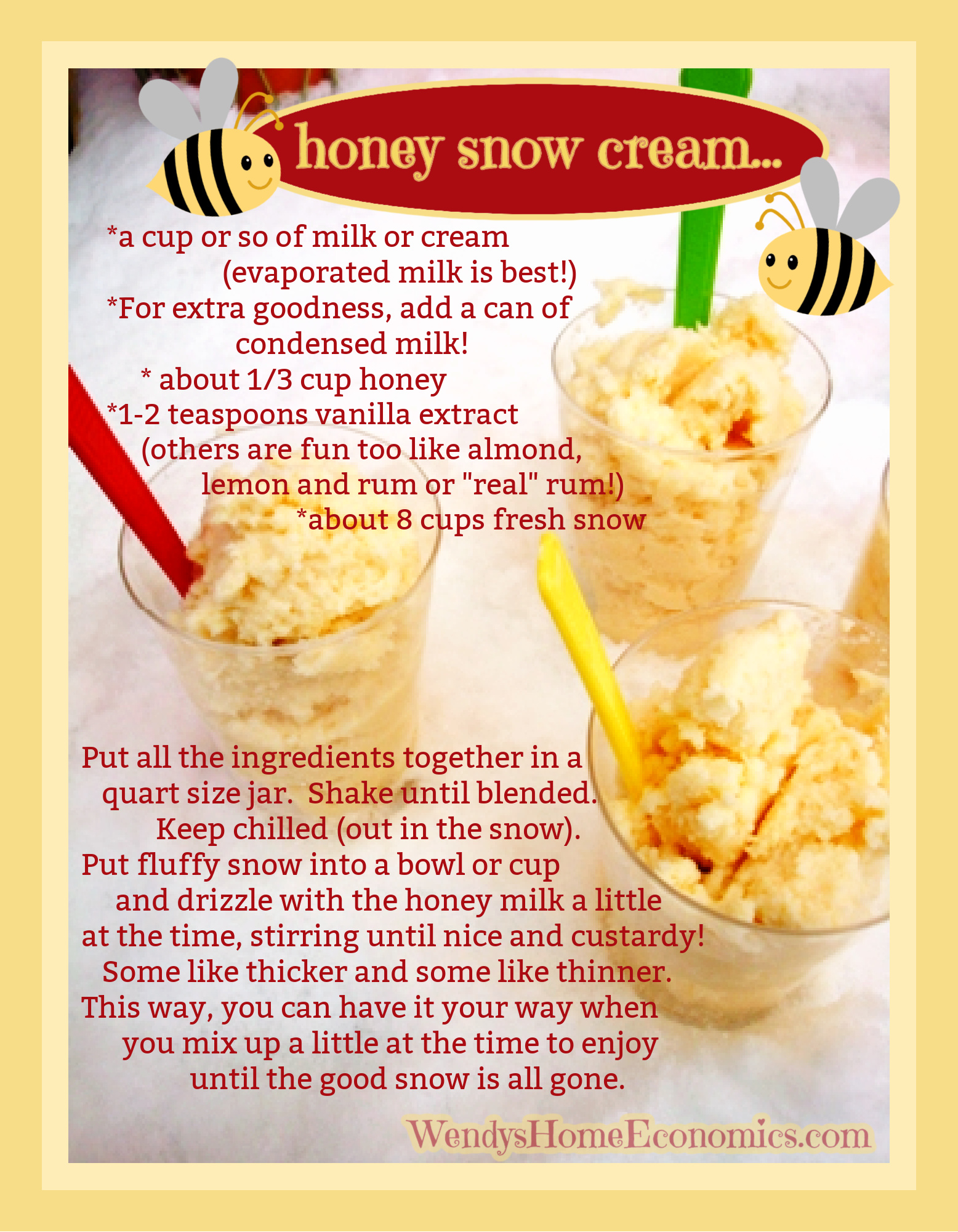Honey Snow Cream