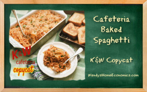 This is an image of K&W Baked Spaghetti copycat recipe