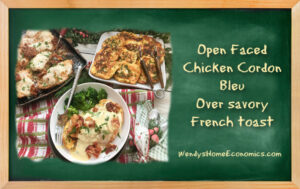Open Faced Chicken Cordon Bleu Over savory French toast