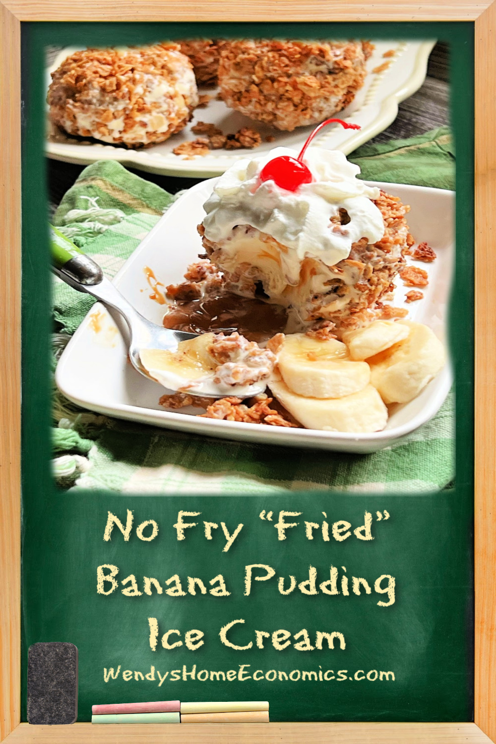 No Fry “Fried” Banana Pudding Ice Cream Wendy's HOME EConomics!