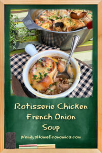 image of rotisserie chicken french onion soup