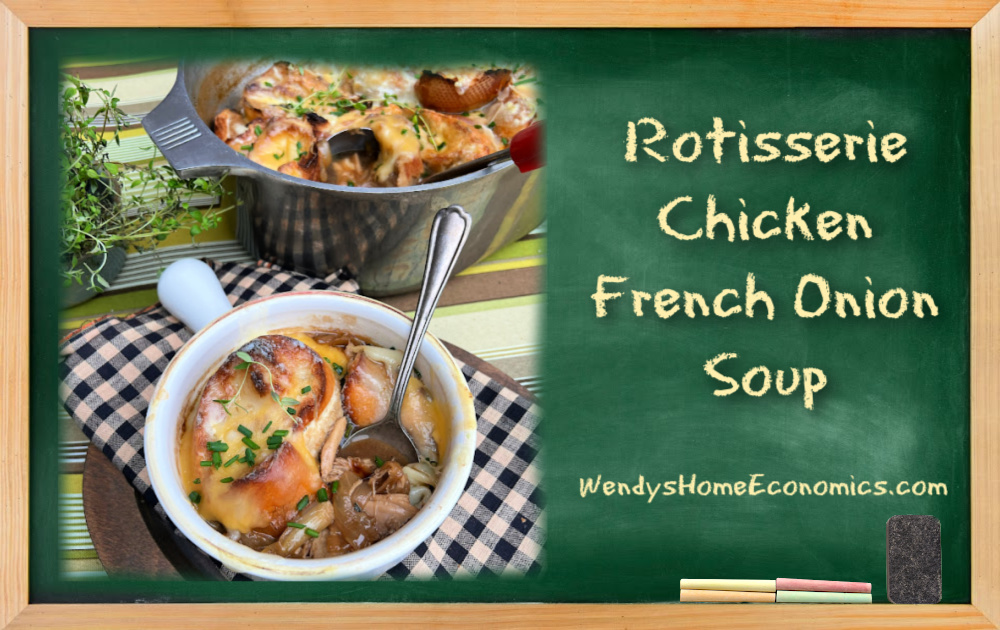 image of rotisserie chicken french onion soup