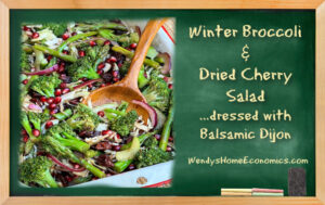 image of winter broccoli and dried cherry salad with balsamic dijon