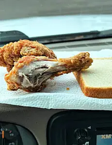 fried chicken and bread