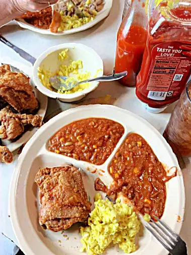 plate of food at parker's bbq in wilson nc